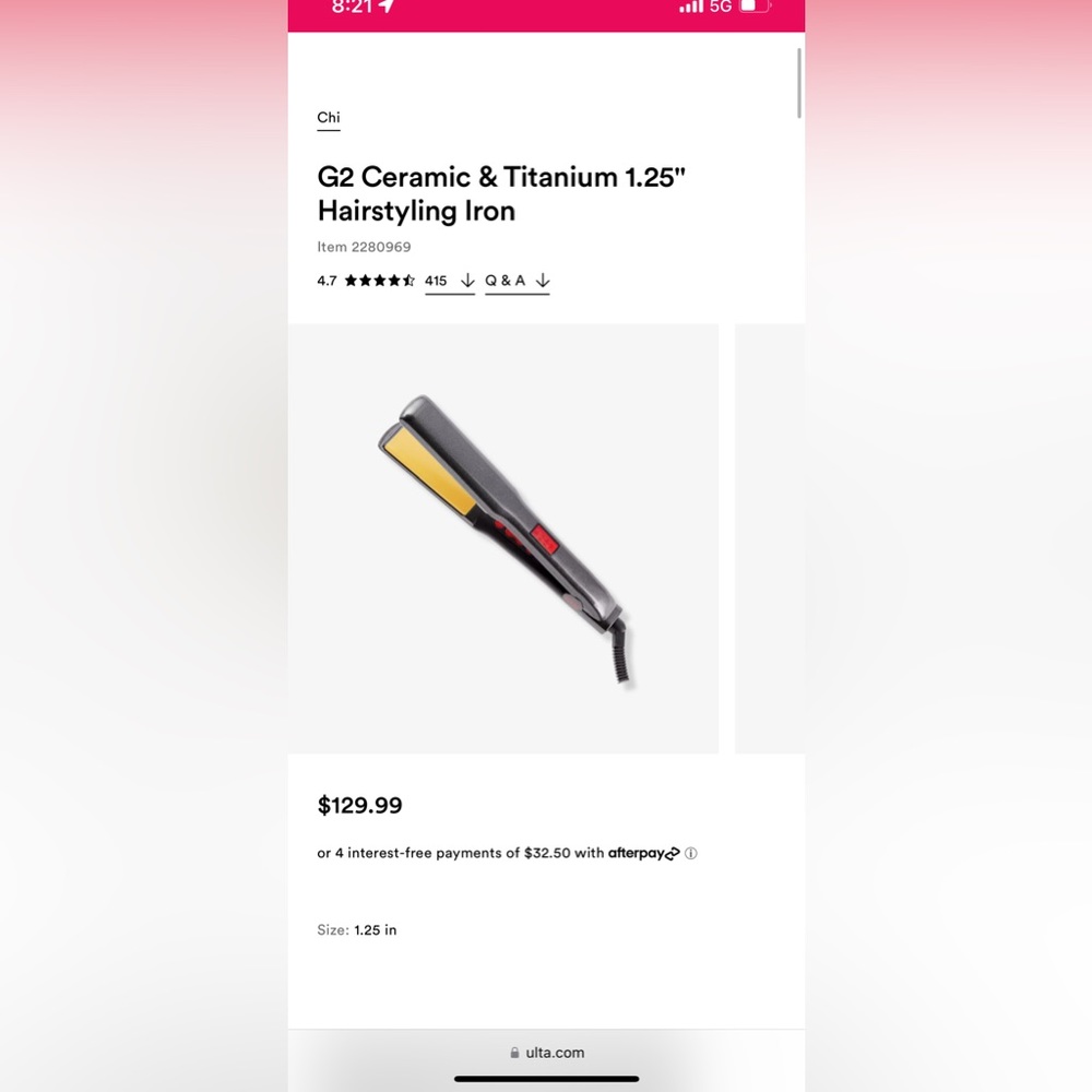 Chi g2 flat iron 1.25 inch. BRAND NEW!